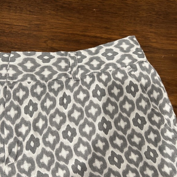 Cynthia Rowley Shorts Women 6 Gray Geometric Pattern Linen - Picture 3 of 14